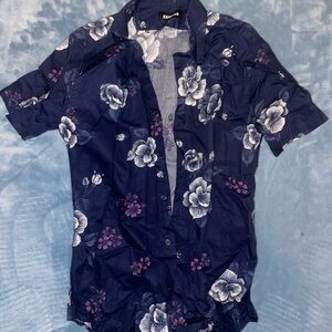 Express Mens Floral Button Down XS